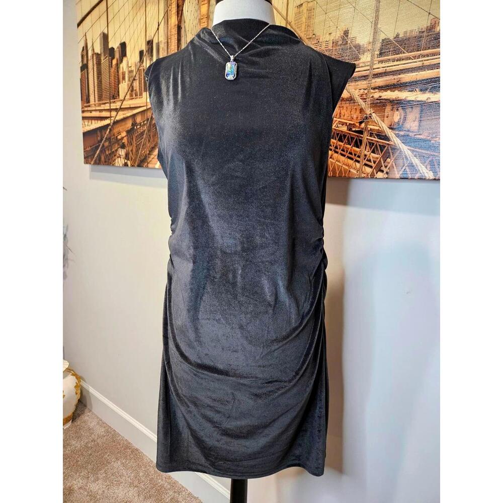 Nwt A new Day Black Sleeveless Dress with Draped Detail